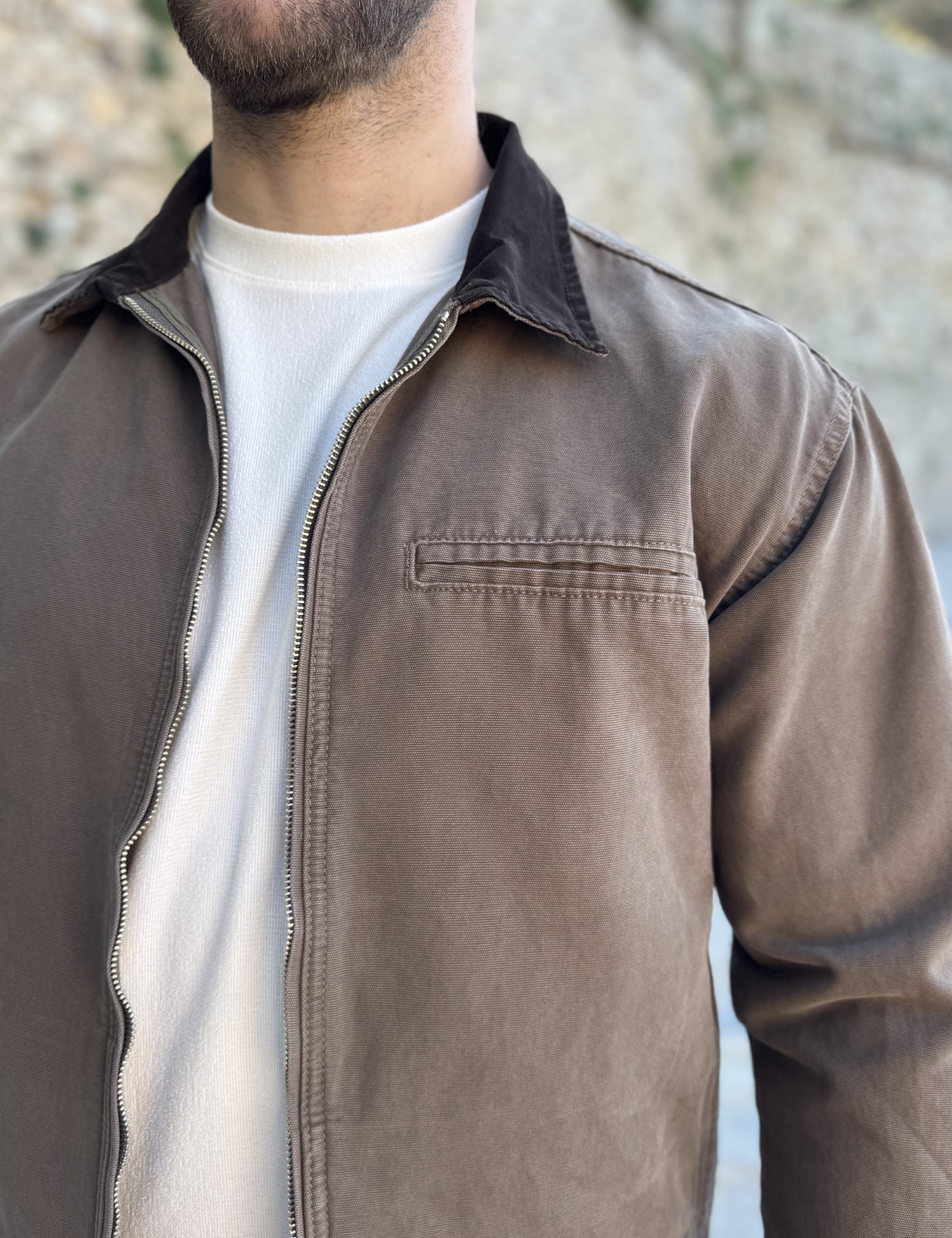 Ανδρικό πούρο βαμβακερό Jacket με γιακά LC17644 φωτογραφία